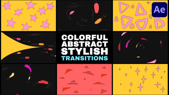 Colorful Abstract Stylish Transitions | After Effects Elements template preview