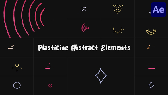 Plasticine Abstract Elements | After Effects Elements template preview
