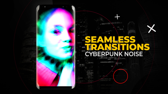 Vertical Cyberpunk Noise Transitions | After Effects Elements template preview