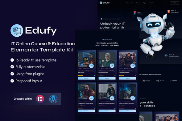 Edufy - IT Online Course & Education Elementor Template Kit