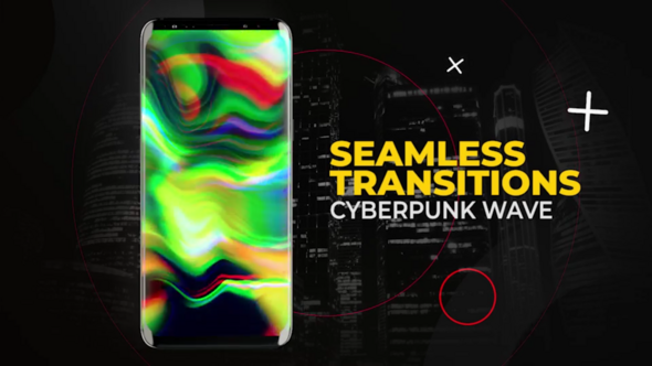 Vertical Cyberpunk Wave Transitions | After Effects Elements template preview