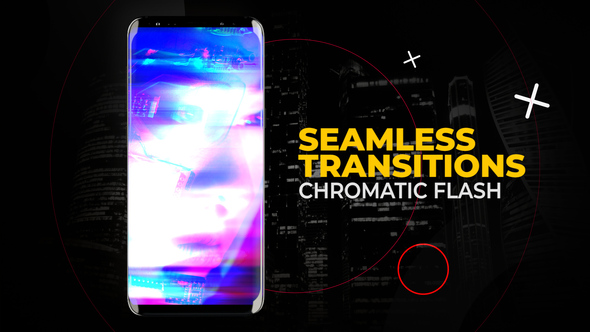 Vertical Chromatic Flash Transitions | After Effects Elements template preview