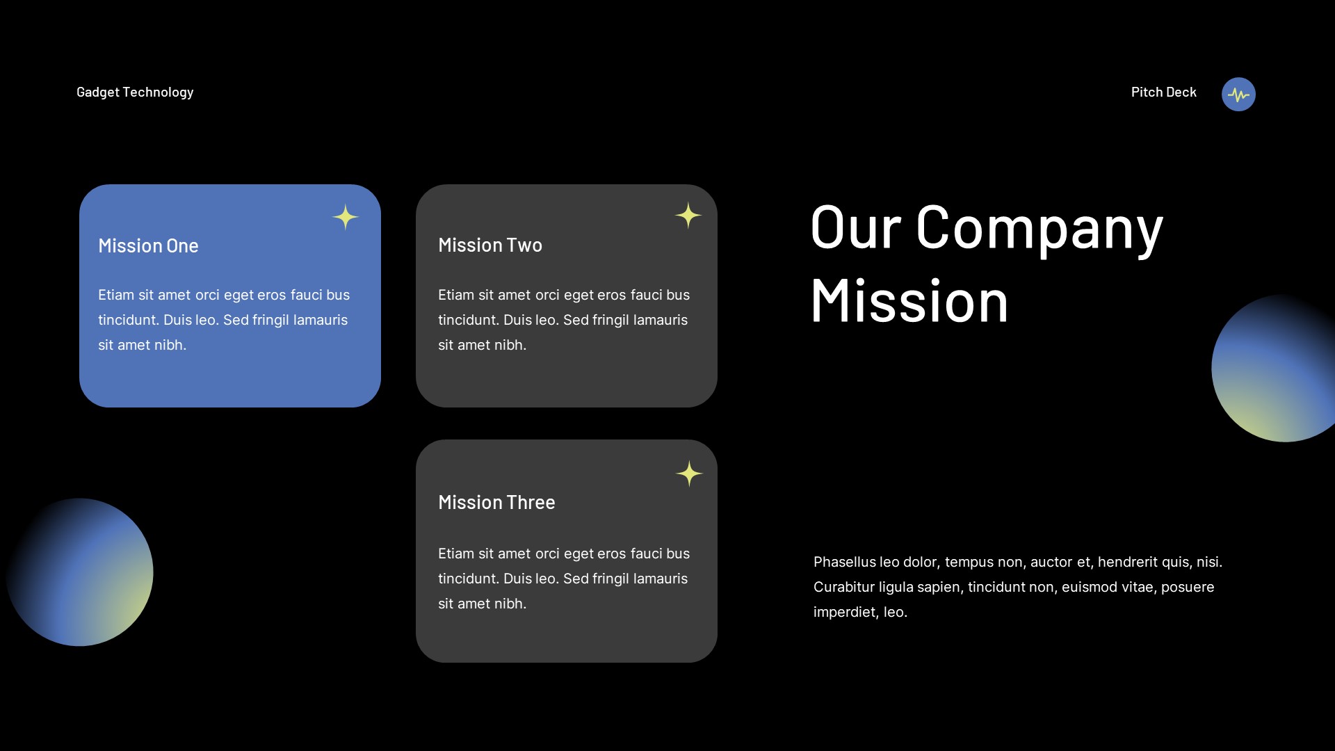 Black Blue Modern Gadget Technology Company Profile Google Slide ...