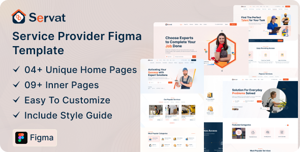 Servat - Handyman Service Provider Figma Template