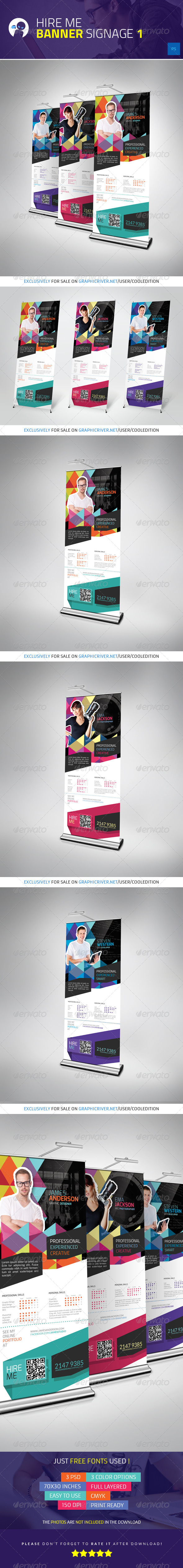 Hire Me - Banner Signage 1 - Signage Print Templates