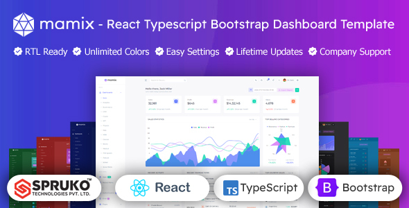 Mamix - Bootstrap Typescript React Admin Panel Template