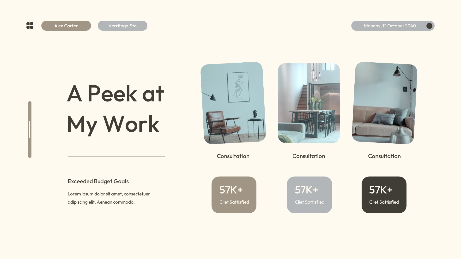 White Grey Modern UI Design Interior Porfolio Presentation ...