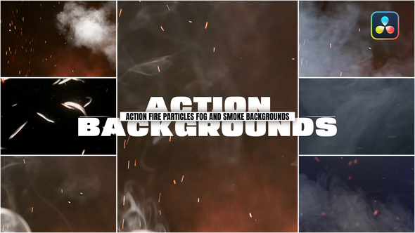 Action Fire Particles Fog and Smoke Backgrounds For DaVinci Resolve