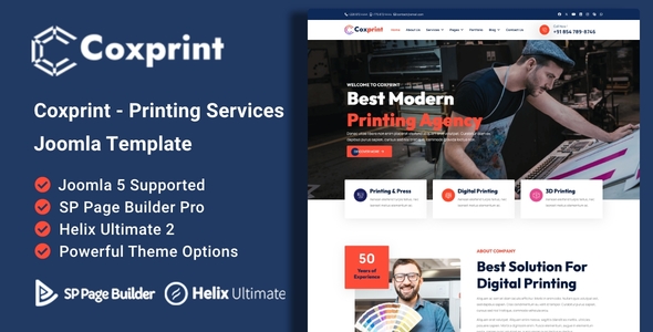 Coxprint – Printing Company & Design Services Joomla 5 Theme