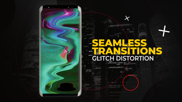 Vertical Glitch Distortion Transitions | After Effects Elements template preview