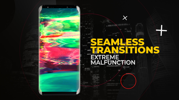 Vertical Extreme Malfunction Transitions | After Effect Elements template preview