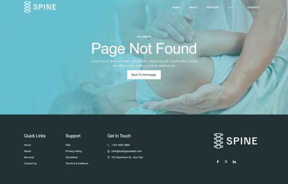 Spine - Chiropractic & Physiotherapy Elementor Template Kit