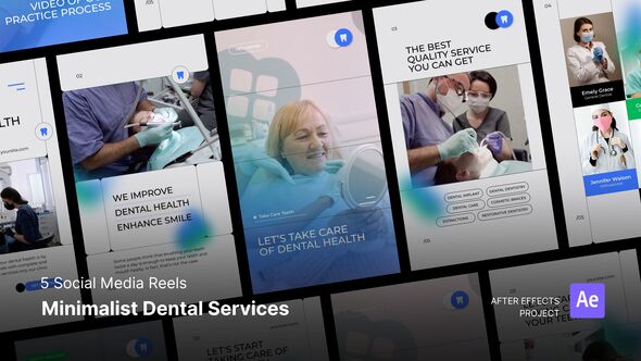 Social Media Reels - Minimalist Dental Services After Effects Project Files Product Promo template preview