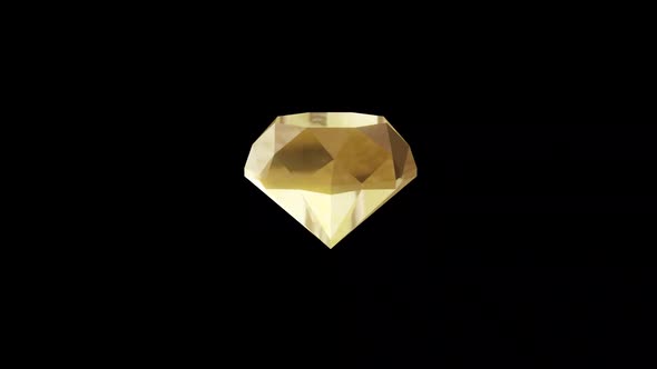 3D Sparkling Golden Diamond Rotating : Jewelry Animation