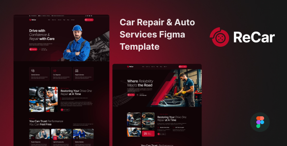 Recar - Car Repair & Auto Services Figma Template