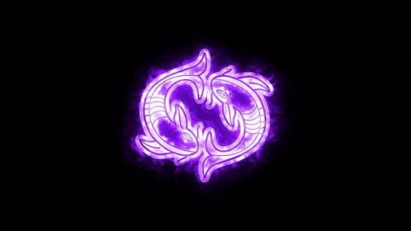 The Pisces zodiac symbol animation