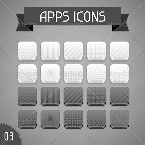 Collection of Monochrome Apps Icons. Set 3. - Web Elements Vectors