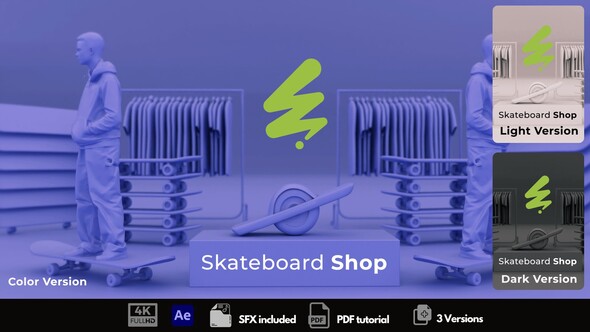 Skateboard Shop Logo Stings template preview