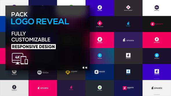 Flat Logo Reveal Pack | After Effects Logo Stings template preview