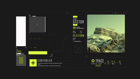 HUD Typography Visual Sync Infographics template preview