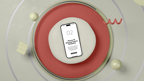 iPhone 15 Screen Mockup Scene Product Promo template preview