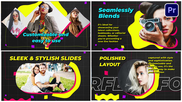 Designer Fashion Slides Premiere Pro template preview