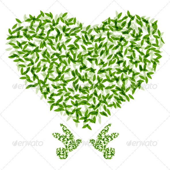Heat and Bird Shapes - Decorative Symbols Decorative