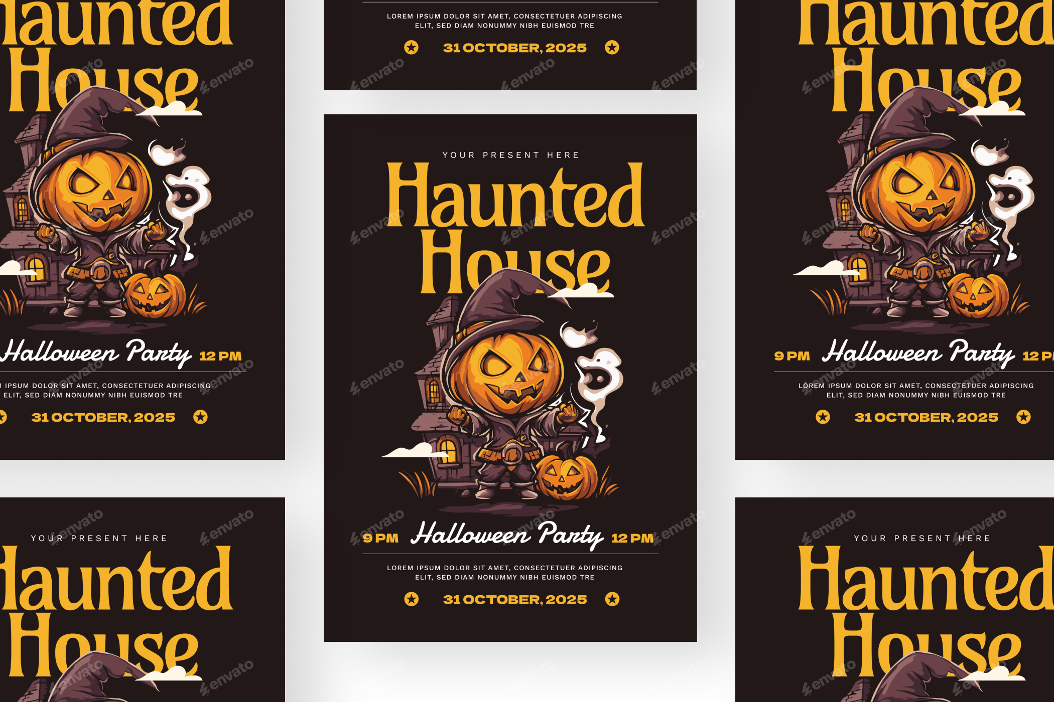 Haunted House - Flyer Set, Print Templates | GraphicRiver