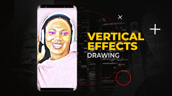 Vertical Drawing Effects | After Effects Elements template preview
