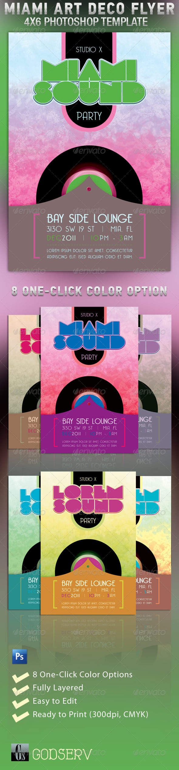 Art Deco Flyer Photoshop Template - Clubs & Parties Events