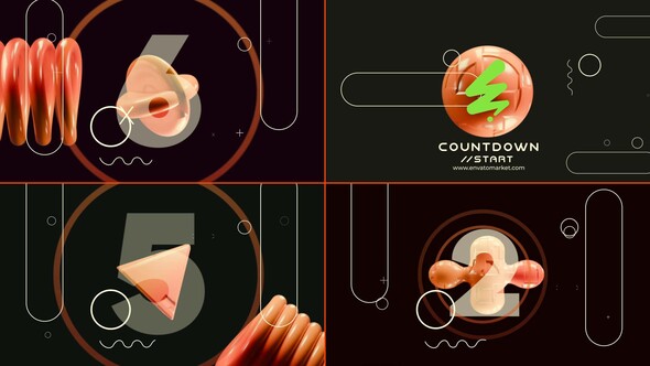 Abstract Object Countdown Elements template preview