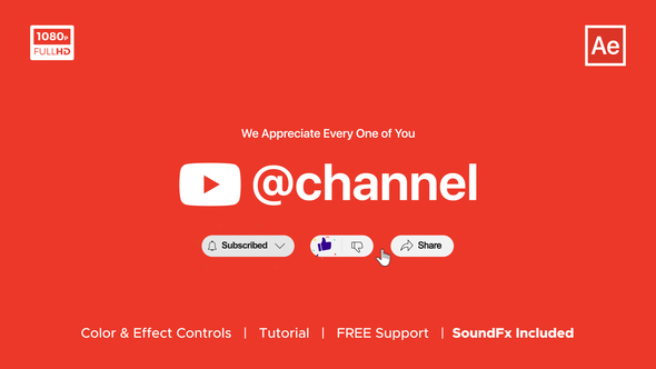 YouTube Subscribe Elements template preview