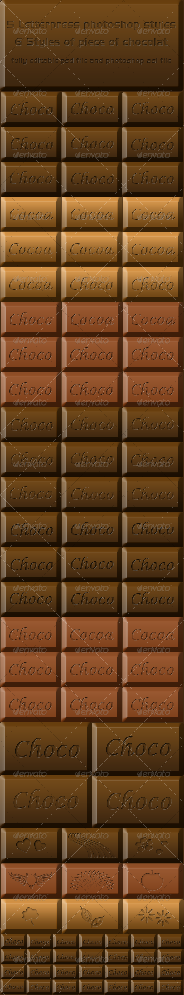 Pressed Chocolat - Letterpress Styles - Text Effects Actions