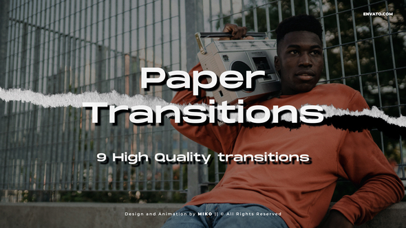 Paper Transitions Elements template preview