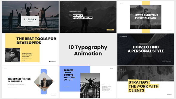 10 Typography Animation Titles template preview
