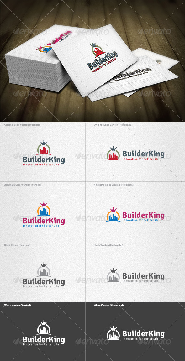 King Builder Logo - Buildings Logo Templates