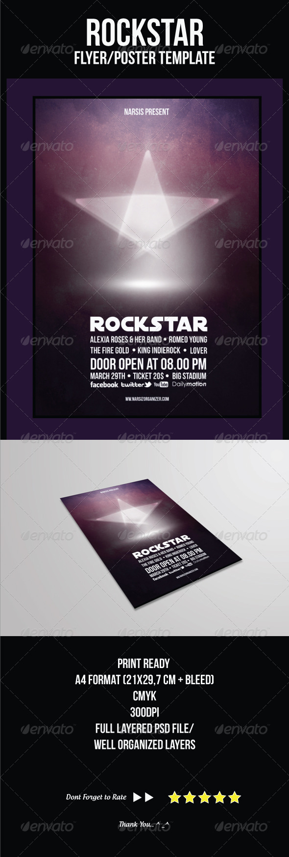 Rock Star Flyer Template - Concerts Events
