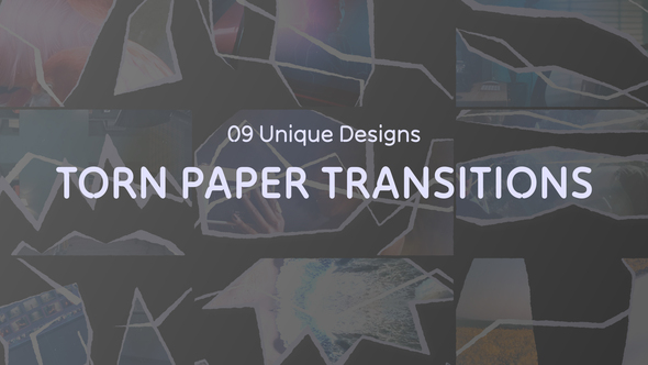 Torn Paper Cut Transitions MOGRT Premiere Pro template preview