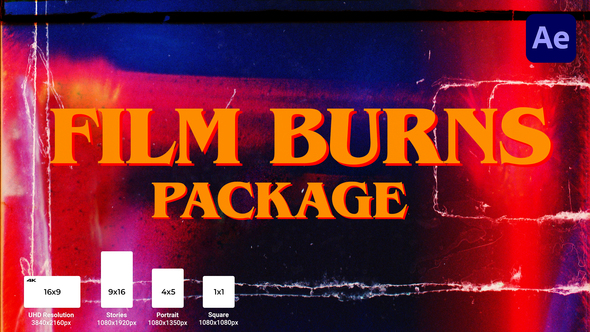 Film Burns Package Elements template preview