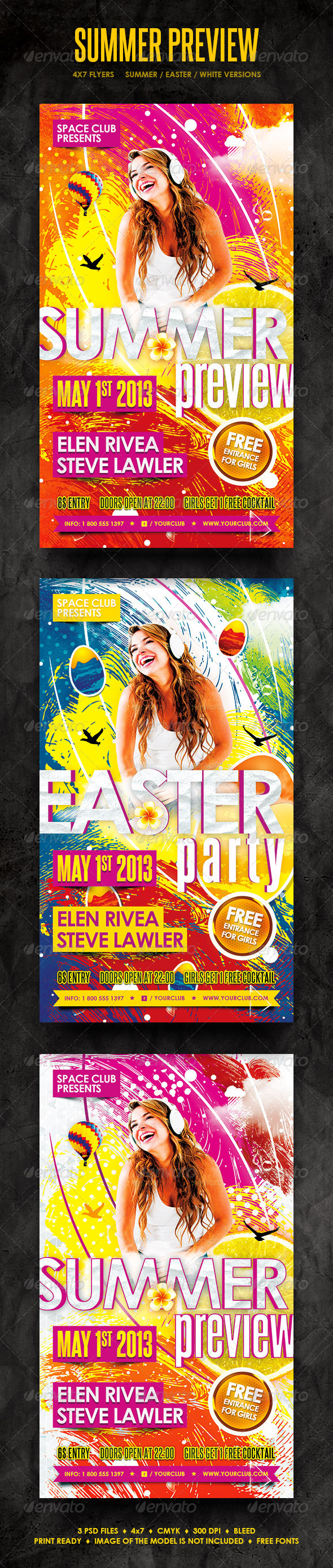 Summer Preview Flyers - Clubs & Parties Events