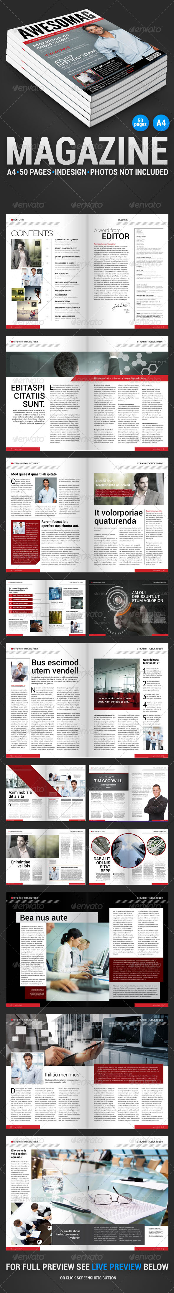 AwesoMag 50 pages magazine - Magazines Print Templates