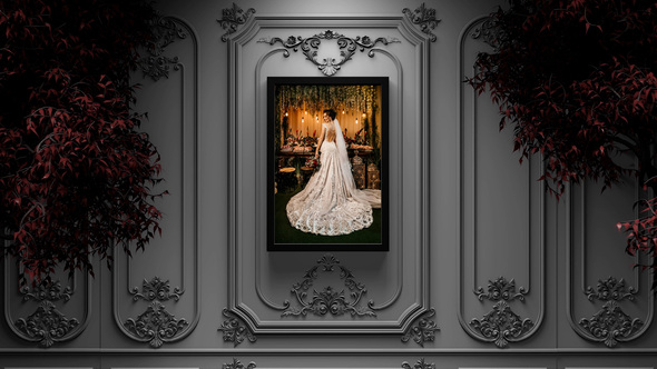 Wedding Slideshow in a Rococo style decor Video Displays template preview