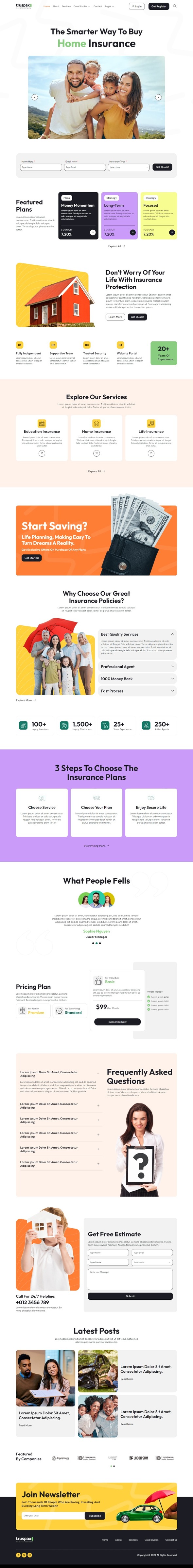 Truspax - Insurance Agency Elementor Template Kit