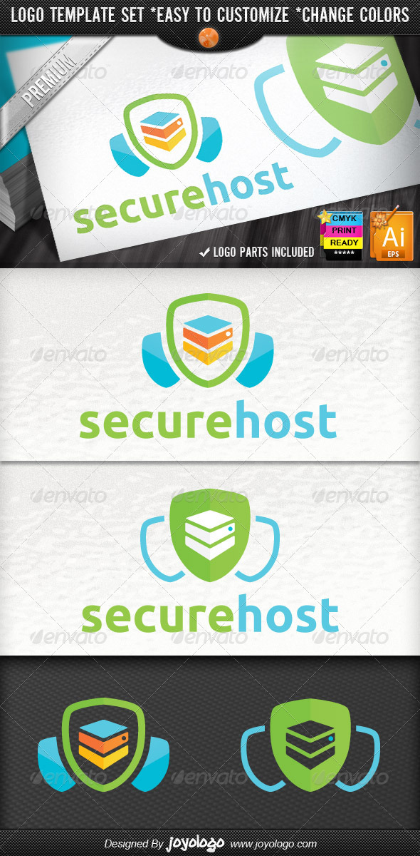 Web Security Server Shield Secure Host Logo - Objects Logo Templates