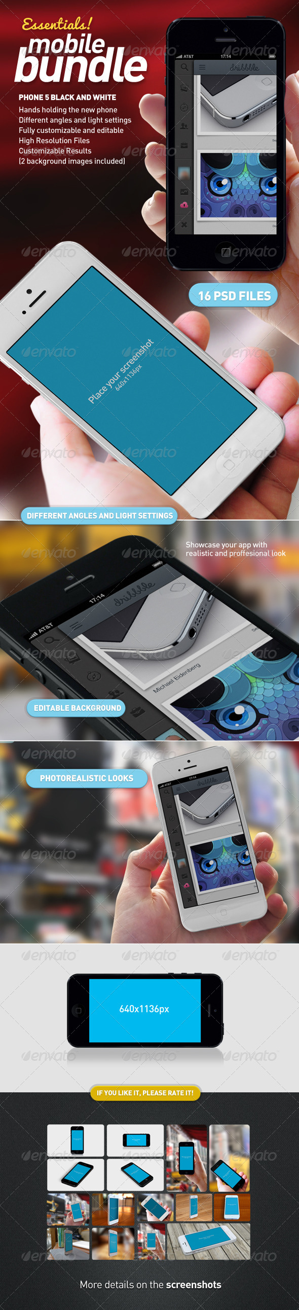 Mobile App Mock-Up Essentials Bundle - Mobile Displays