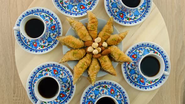 Turkish Coffee and Baklava on the Table alt