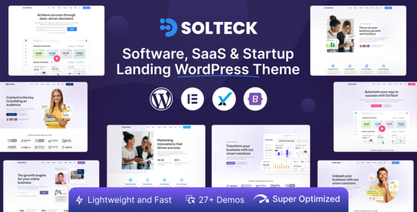 SolTeck - Software, Startup & SaaS Landing WordPress Theme