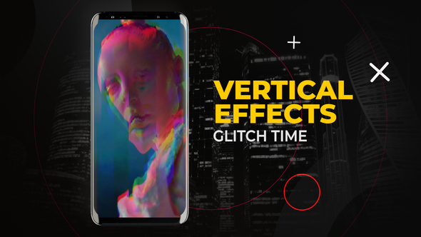 Vertical Glitch Time Effects | After Effects Elements template preview