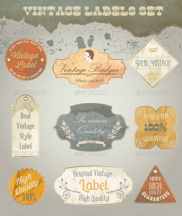 Vintage Labels Set - Decorative Vectors