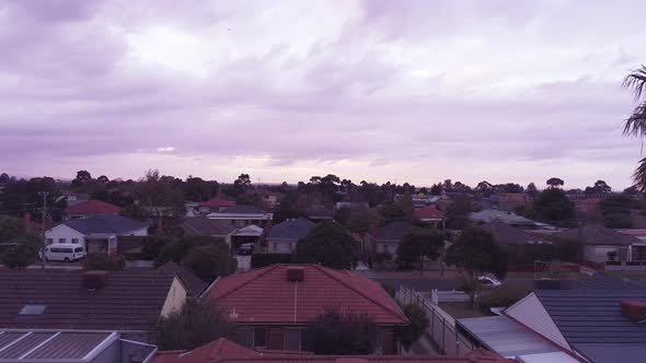 Birds eye aerial view of residential houses, Melbourne